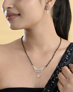 VOJ Gold-Polished Designer AD Mangalsutra Set | Grocsy