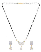 VOJ Gold-Polished Designer AD Mangalsutra Set | Grocsy