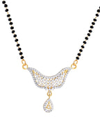 VOJ Gold-Polished Designer AD Mangalsutra Set | Grocsy