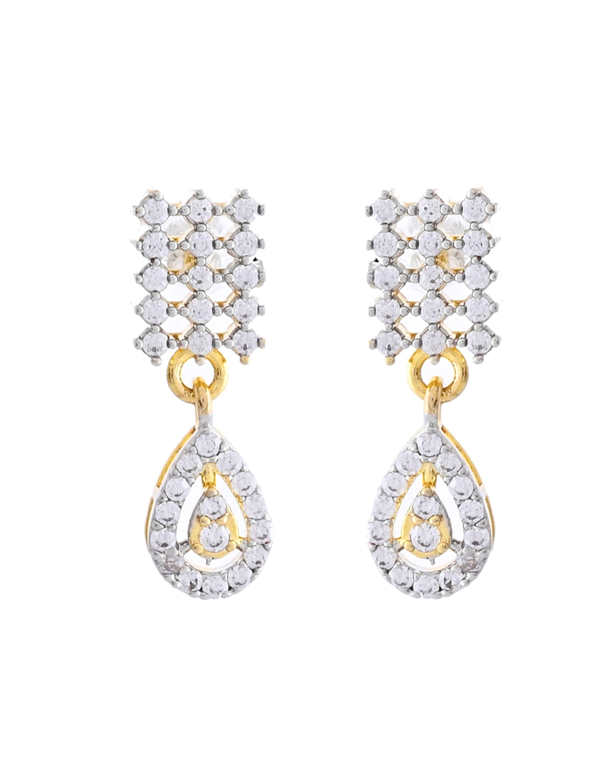 VOJ Gold-Polished Designer AD Mangalsutra Set | Grocsy