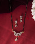 VOJ Gold-Polished Designer AD Mangalsutra Set | Grocsy