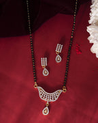VOJ Gold-Polished Designer AD Mangalsutra Set | Grocsy