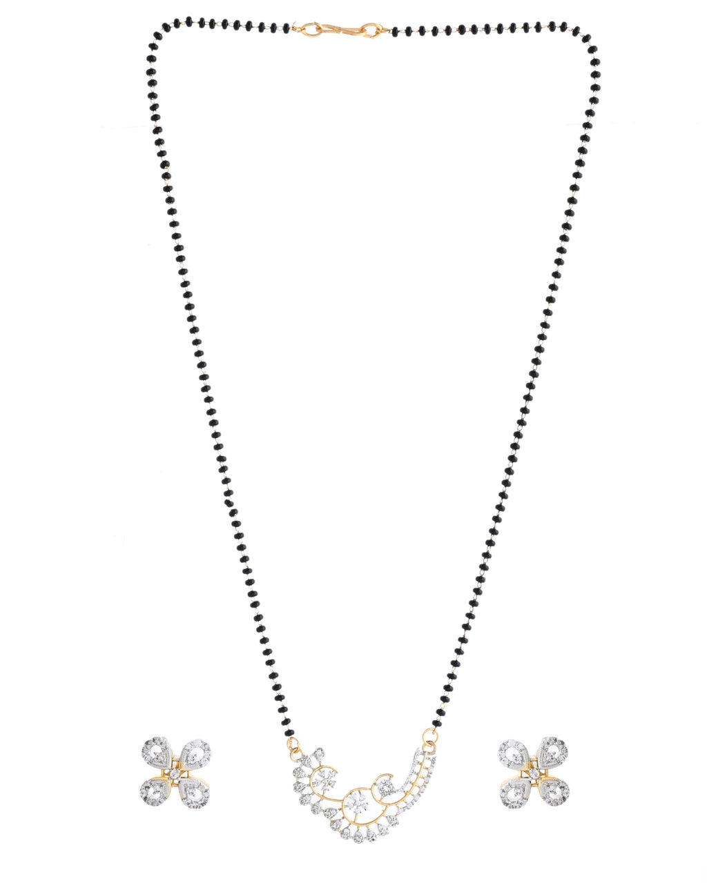 VOJ Gold-Polished Stylish AD Mangalsutra Set | Grocsy