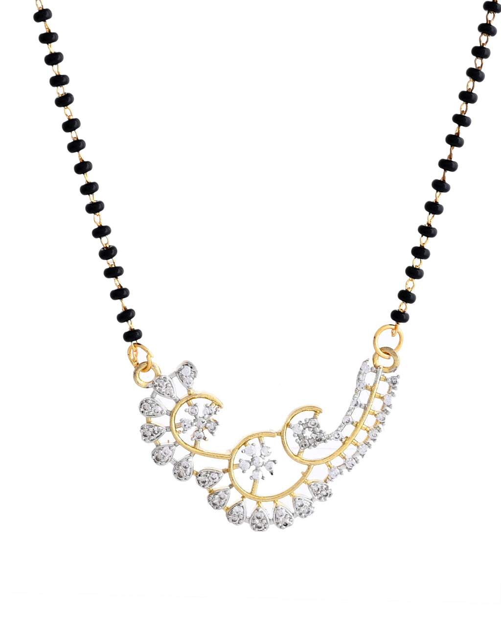 VOJ Gold-Polished Stylish AD Mangalsutra Set | Grocsy