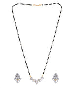 VOJ Gold-Polished Tear Drop Shape AD Mangalsutra Set | Grocsy