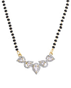 VOJ Gold-Polished Tear Drop Shape AD Mangalsutra Set | Grocsy