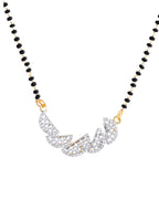 VOJ Gold-Polished Semi Circle Shape AD Mangalsutra Set | Grocsy