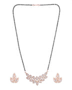 VOJ Gold-Polished Stylish Tear Drop AD Mangalsutra Set | Grocsy