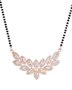 VOJ Gold-Polished Stylish Tear Drop AD Mangalsutra Set | Grocsy
