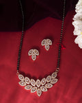 VOJ Gold-Polished Stylish Tear Drop AD Mangalsutra Set | Grocsy