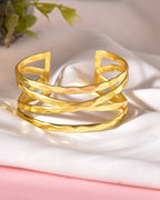 VOJ Gold-Polished Elegent Kada Bracelet