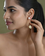 VOJ Gold Toned Pearl And Stone Studded Earrings