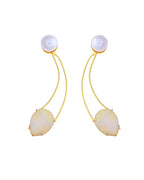 VOJ Gold Toned Pearl And Stone Studded Earrings