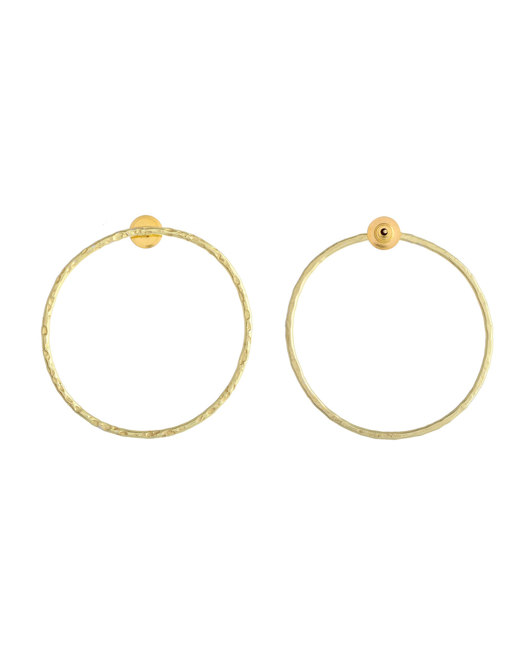 VOJ Gold Toned Circular Studs Earrings