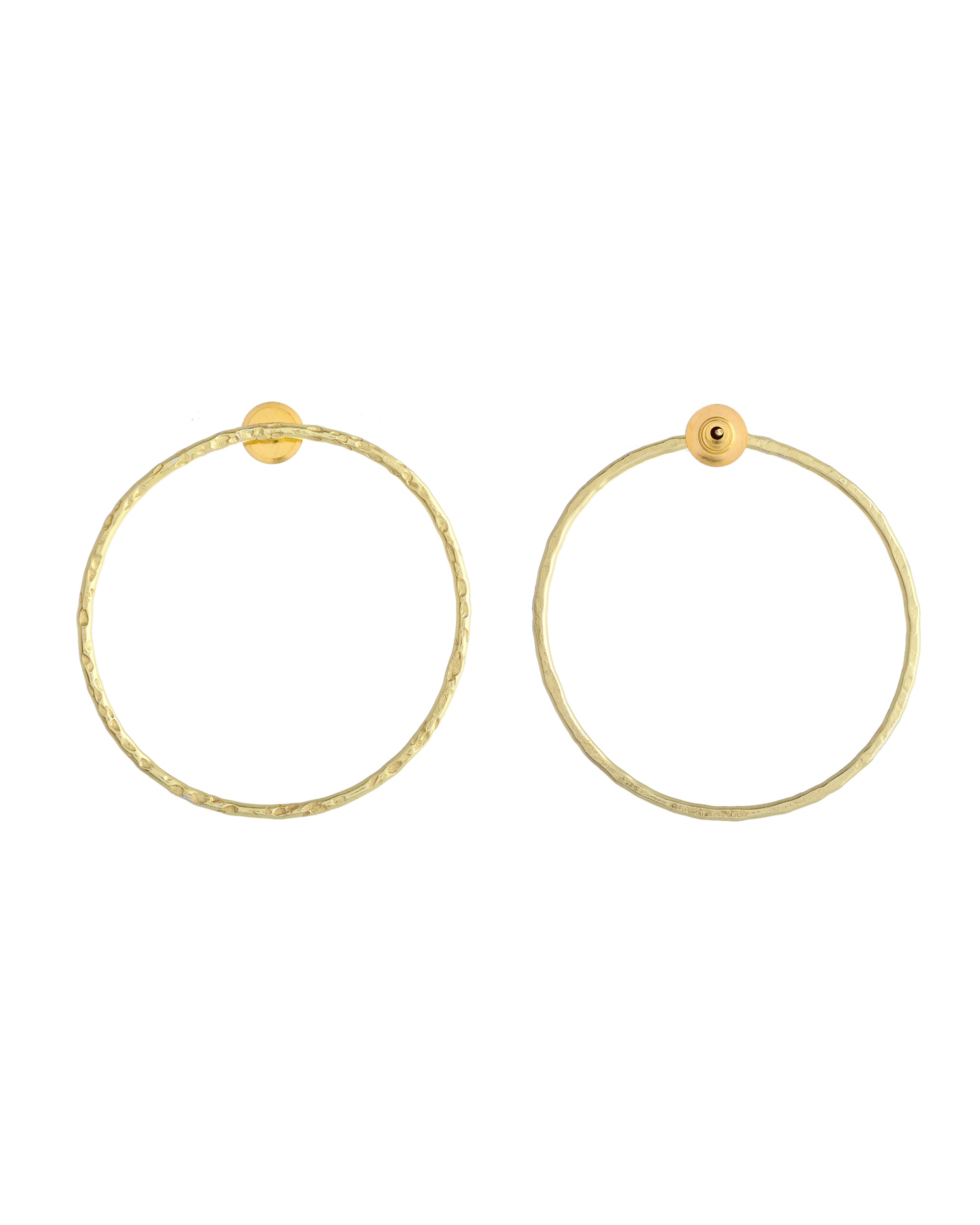 VOJ Gold Toned Circular Studs Earrings