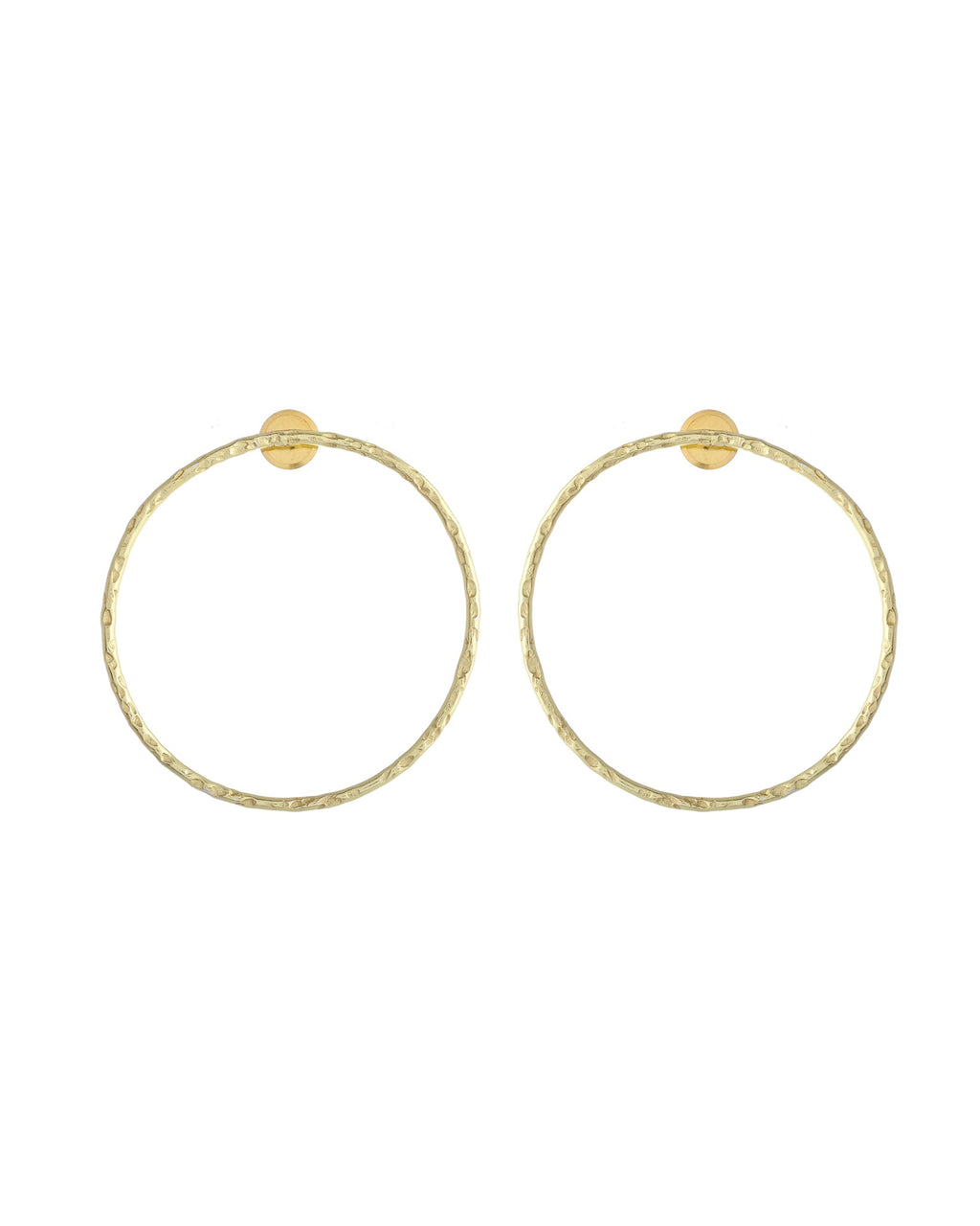 VOJ Gold Toned Circular Studs Earrings