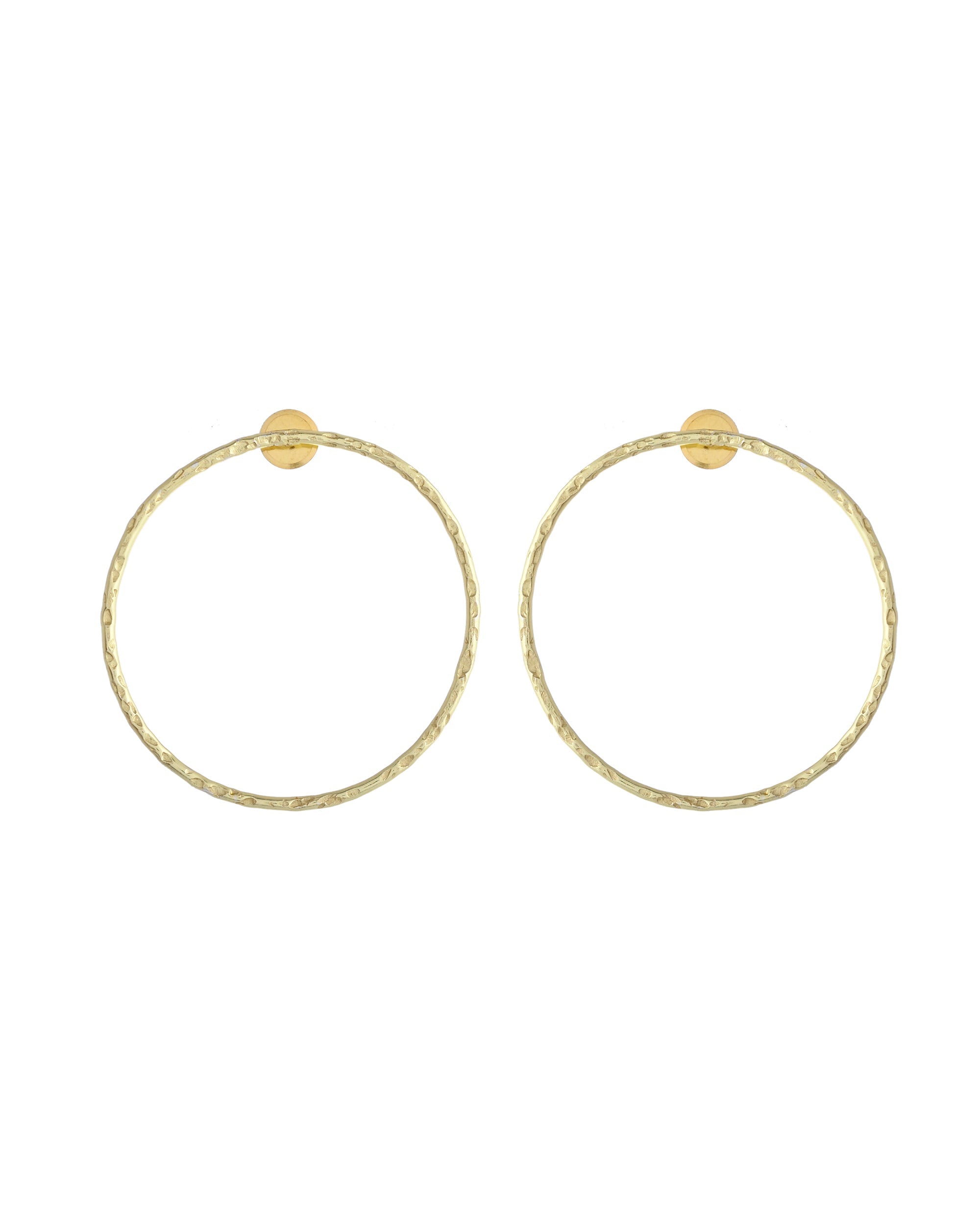 VOJ Gold Toned Circular Studs Earrings