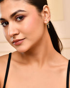 VOJ Gold-Polished Anti Tarnish Snake Earrings
