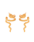 VOJ Gold-Polished Anti Tarnish Snake Earrings