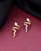 VOJ Gold-Polished Anti Tarnish Snake Earrings