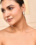 VOJ Silver Plted Classic Shankh Shape Earrings