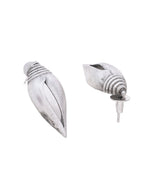 VOJ Silver Plted Classic Shankh Shape Earrings