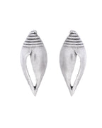 VOJ Silver Plted Classic Shankh Shape Earrings
