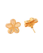 VOJ Gold-Polished Flower Shape Anti Tarnish Studs Earrings | Grocsy
