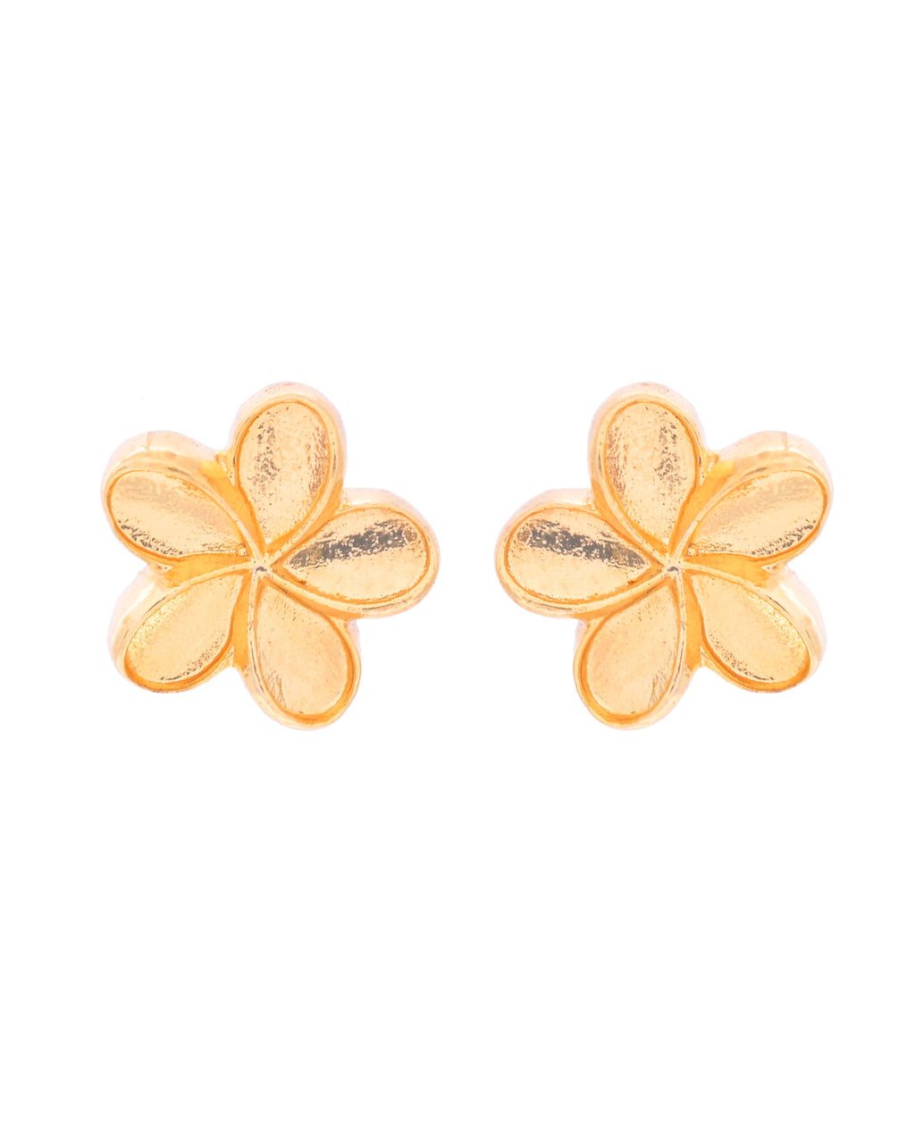 VOJ Gold-Polished Flower Shape Anti Tarnish Studs Earrings | Grocsy