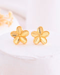 VOJ Gold-Polished Flower Shape Anti Tarnish Studs Earrings | Grocsy