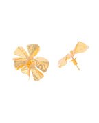 VOJ Gold-Toned Floral Studs Earrings