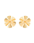 VOJ Gold-Toned Floral Studs Earrings