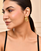 VOJ Gold-Toned Marmaid Shape Anti Tarnish Earrings