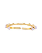 VOJ Gold-Polished Pearl Studded Kada Barcelet