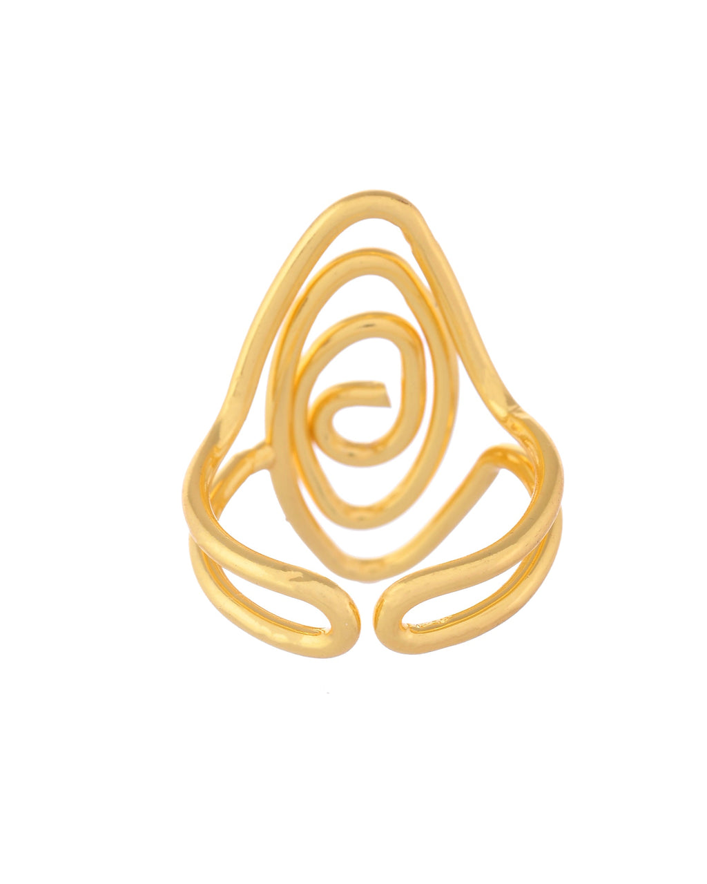 VOJ Gold-Polished Anti Tarnish Textured Finger Ring | Grocsy