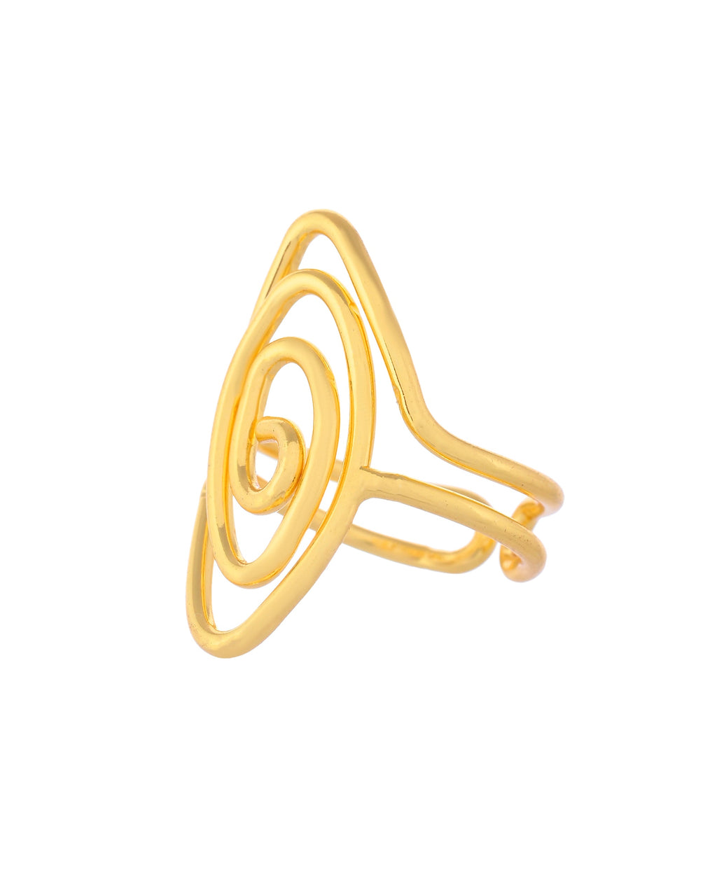 VOJ Gold-Polished Anti Tarnish Textured Finger Ring | Grocsy
