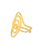 VOJ Gold-Polished Anti Tarnish Textured Finger Ring | Grocsy