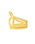 VOJ Gold-Polished Designer Anti Tarnish Finger Ring | Grocsy