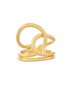 VOJ Gold-Polished Designer Anti Tarnish Finger Ring | Grocsy