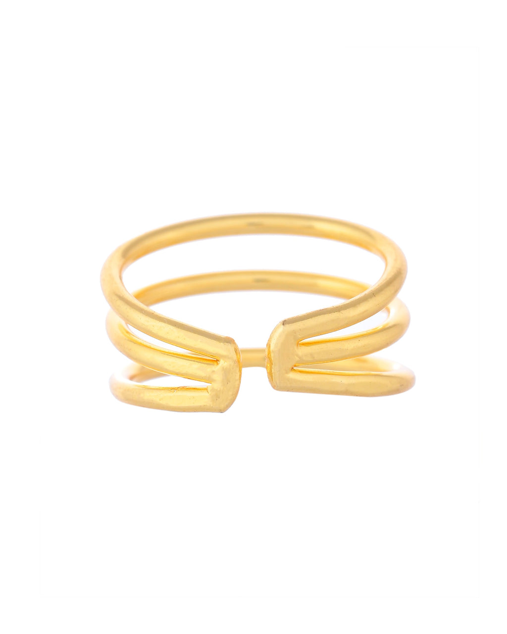VOJ Gold-Polished Antitarnish Muti Layer Finger Ring | Grocsy