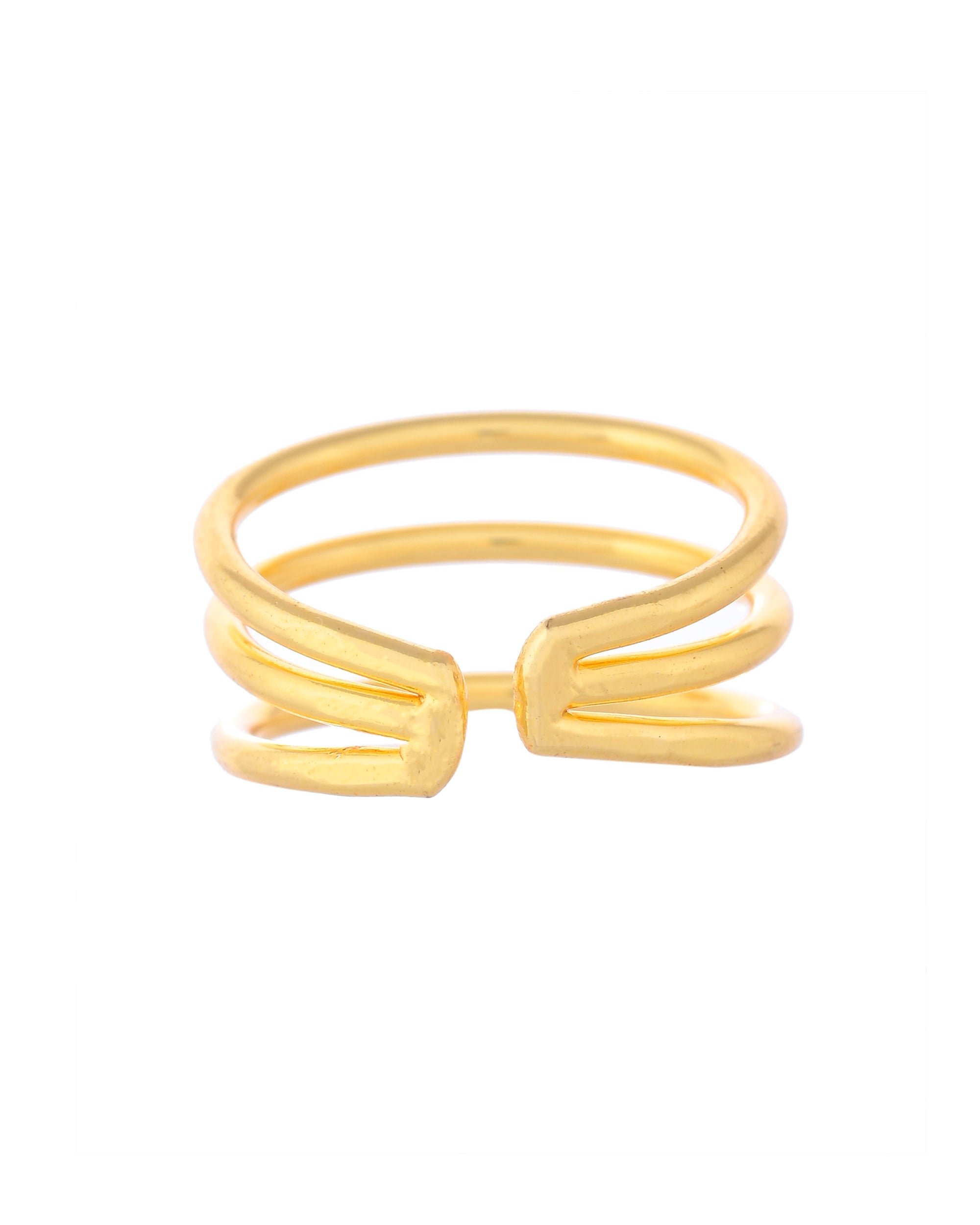 VOJ Gold-Polished Antitarnish Muti Layer Finger Ring | Grocsy