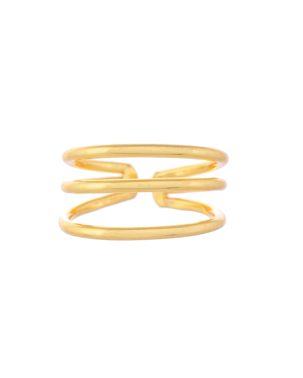 VOJ Gold-Polished Antitarnish Muti Layer Finger Ring | Grocsy