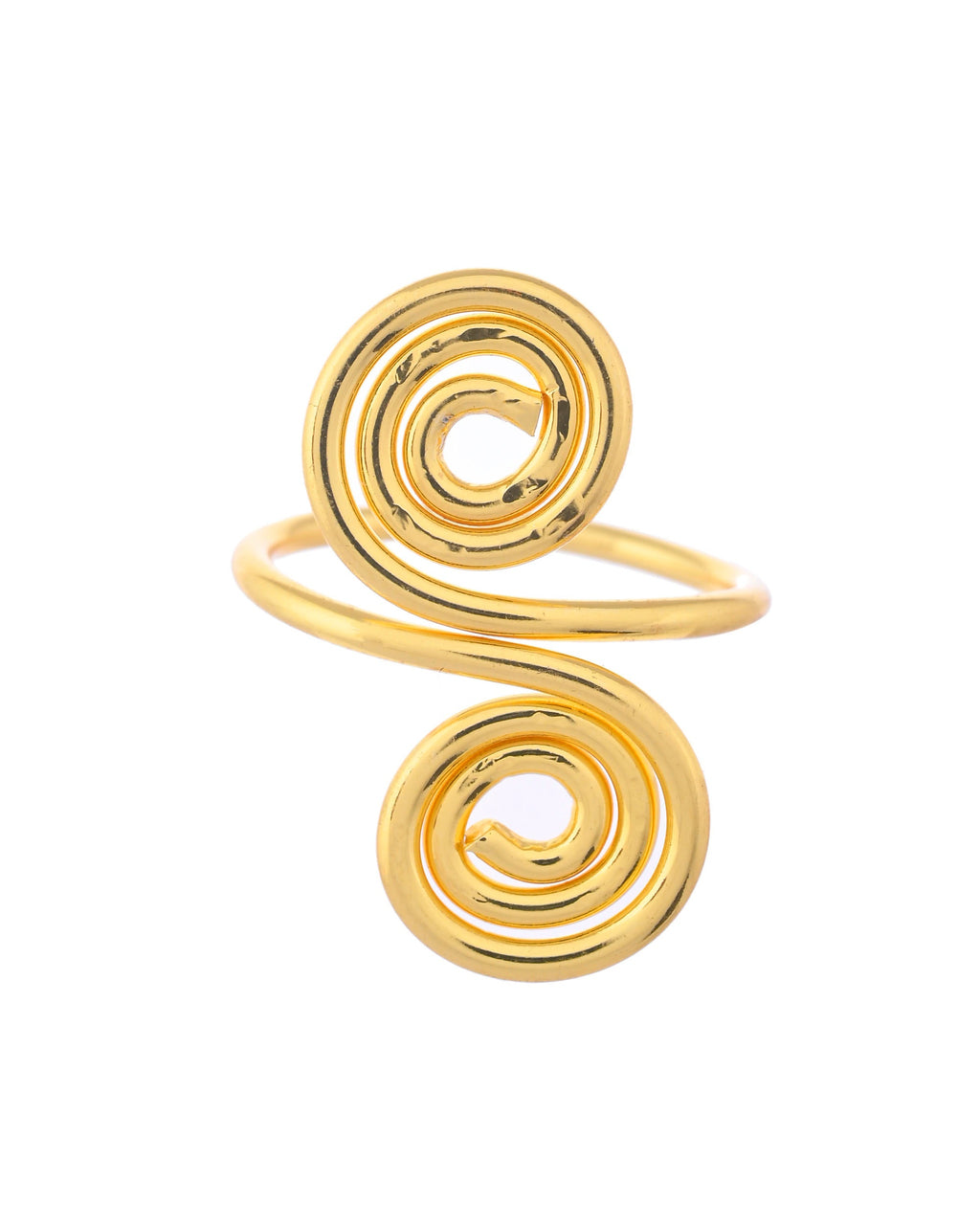 VOJ Gold-Polished Circular Designed Anti Tarnish Finger Ring | Grocsy