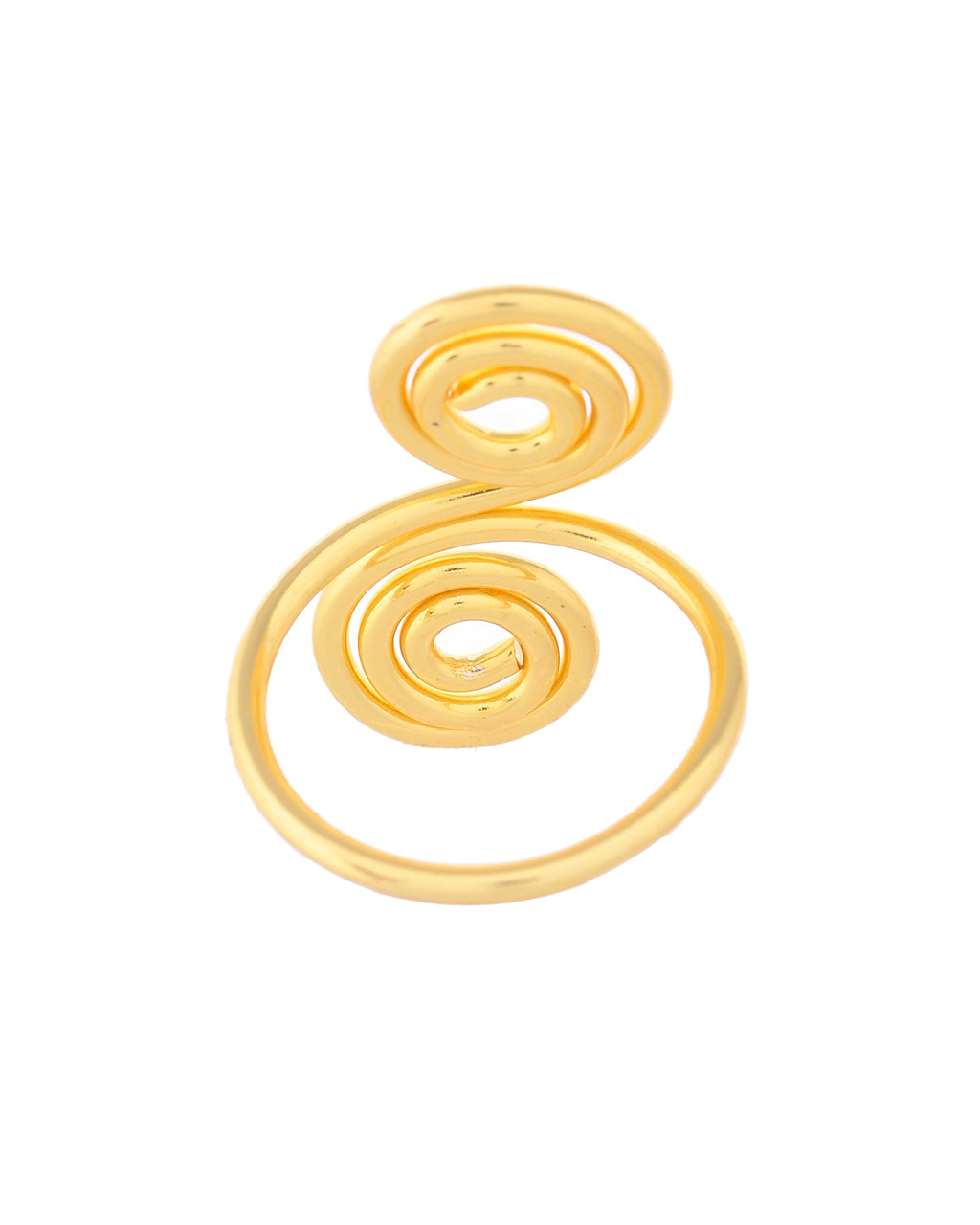 VOJ Gold-Polished Circular Designed Anti Tarnish Finger Ring | Grocsy