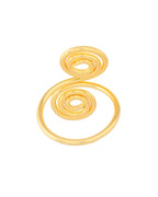 VOJ Gold-Polished Circular Designed Anti Tarnish Finger Ring | Grocsy