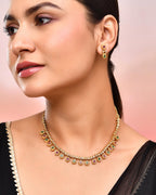 VOJ Gold Toned AD Stone Studded Classic Jewellery Set | Grocsy