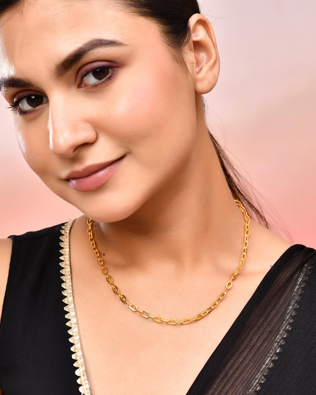 VOJ Women Gold-Polished Linked Chain | Grocsy