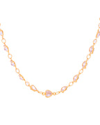 VOJ Women Gold-Polished Heart Shaped Stone Studded Chain | Grocsy