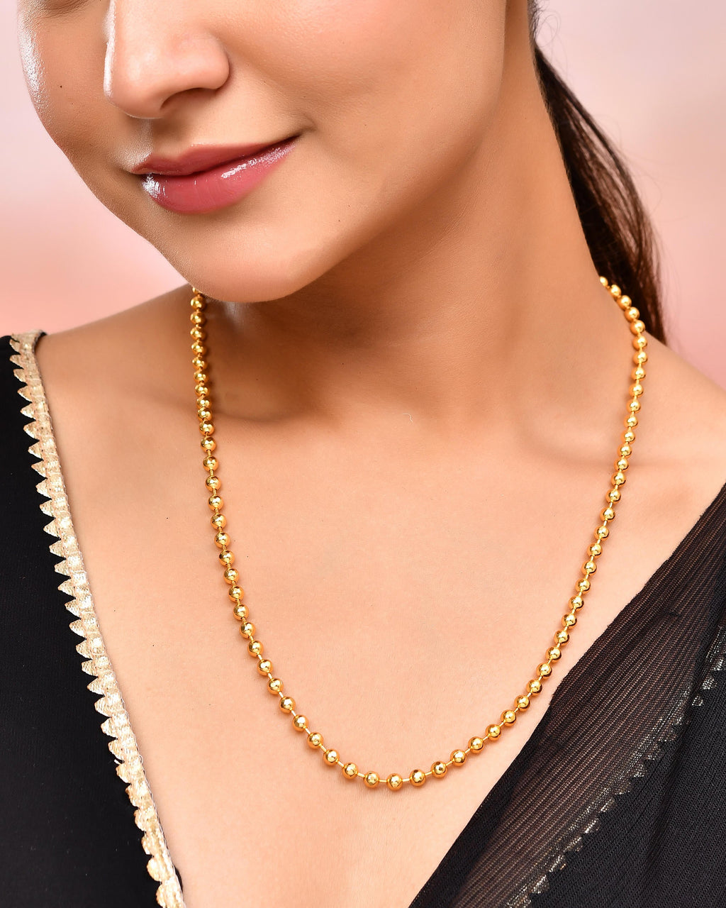 VOJ Gold-Polished Dotted Chain For Women | Grocsy