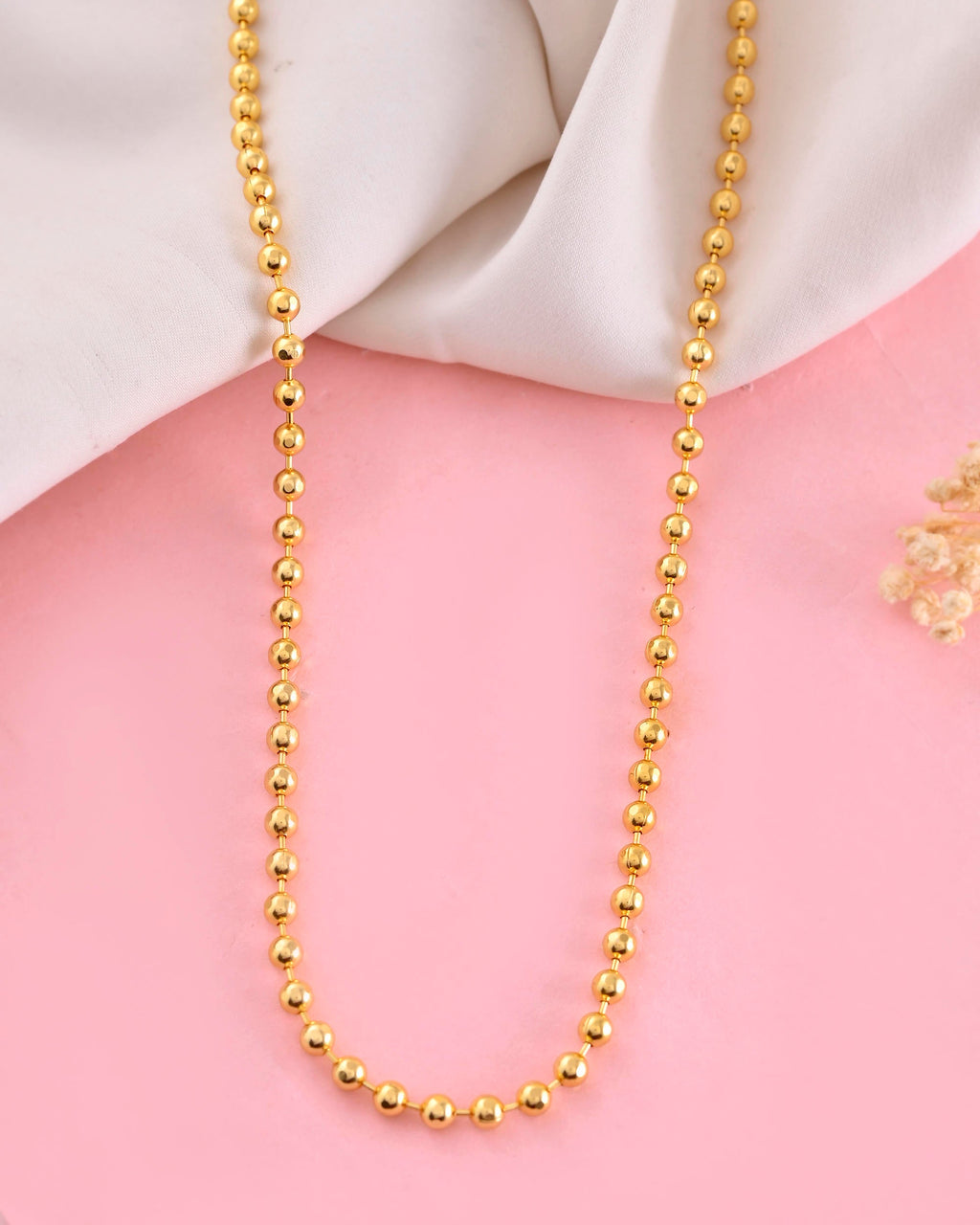 VOJ Gold-Polished Dotted Chain For Women | Grocsy